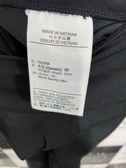 NIKE |XS| WAIST 22| A53| BLACK ATHLETIC SWOOSH-ACCENT TECHNICAL UTILITY LEGGINGS