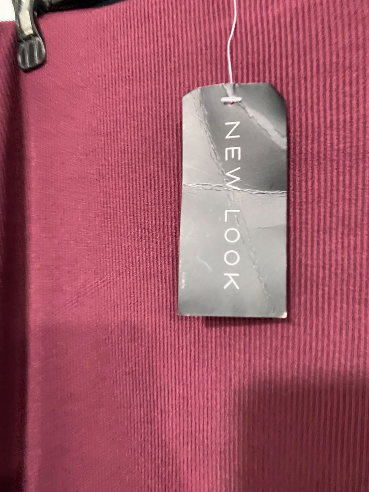 NEW LOOK |L| WAIST 32| A53| BURGUNDY RIBBED TECHNICAL UTILITY MAXI SKIRT