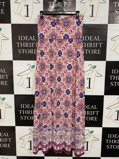 ARTISAN NY |L| WAIST 30| A53| PINK AND BLUE MANDALA-PRINT STRAIT-STYLE TECHNICAL UTILITY MAXI DRESS