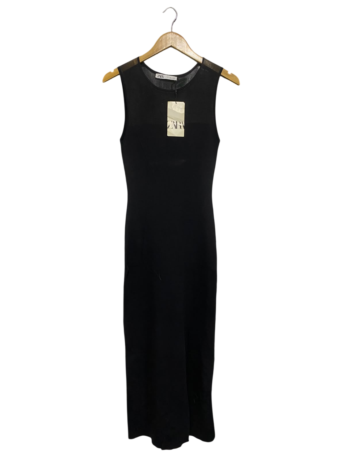 ZARA |L| BUST 14| A54| BLACK SLEEVELESS TECHNICAL UTILITY MAXI DRESS