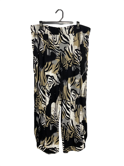 TS |XXL| WAIST 38| A54| ANIMAL PRINT WIDE-LEG FLUID TECHNICAL UTILITY TROUSERS