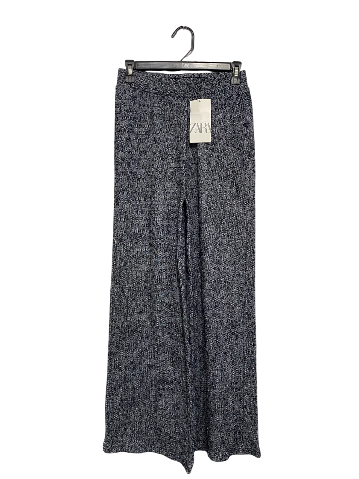 ZARA |S| WAIST 26| A54| GREY MELANGE WIDE-LEG KNIT TECHNICAL UTILITY TROUSERS