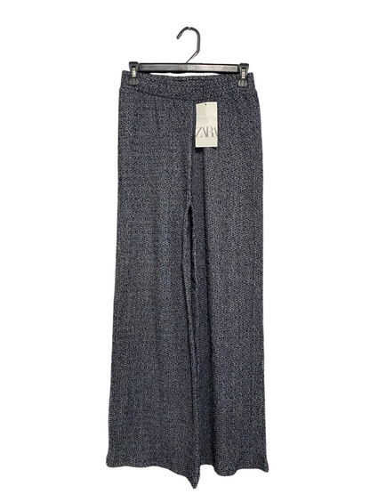 ZARA |S| WAIST 26| A54| GREY MELANGE WIDE-LEG KNIT TECHNICAL UTILITY TROUSERS