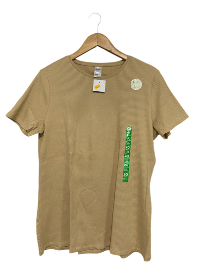 ANKO |L| BUST 20| A55| CAMEL RIBBED SHORT-SLEEVE TECHNICAL UTILITY TEE