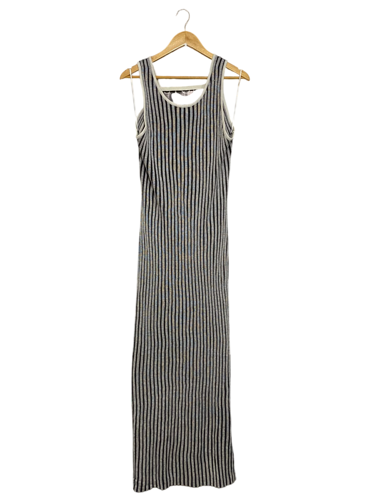 LIONESS |XL| BUST 14| A55| MULTI-COLOR STRIPED RIBBED TANK TECHNICAL UTILITY MIDI DRESS