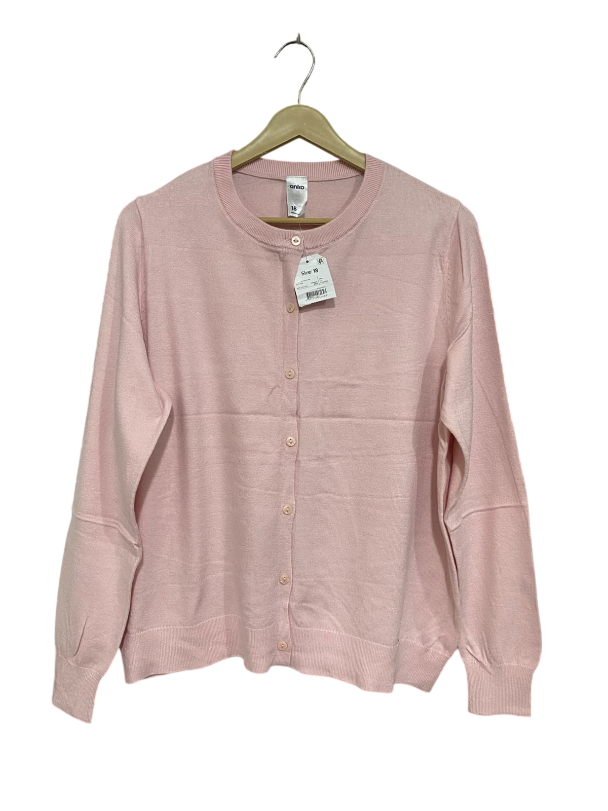 ANKO |L| BUST 21| A55| SOFT PINK BUTTON-DOWN TECHNICAL UTILITY CARDIGAN