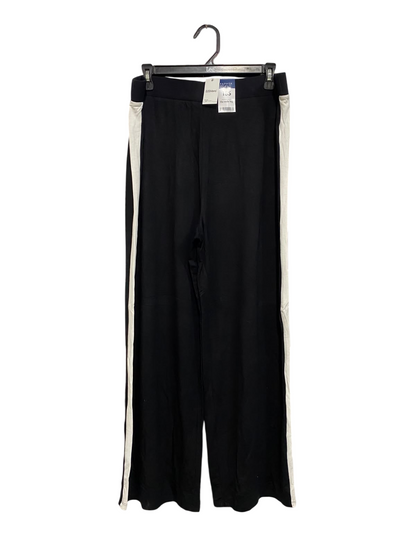 PAPAYA |XL| WAIST 36| A55| BLACK & WHITE SIDE-STRIPE WIDE-LEG TECHNICAL UTILITY TROUSERS