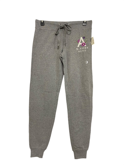 AERO POSTALE |XS| WAIST 29| A55| GREY FLORAL-EMBROIDERED TECHNICAL UTILITY JOGGERS