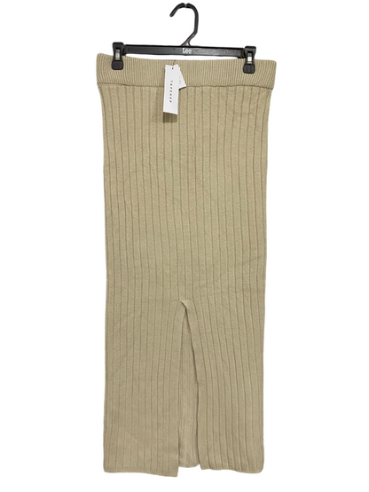 TOPSHOP |M| WAIST 30| A55| BEIGE RIBBED SLIT-HEM TECHNICAL UTILITY MIDI SKIRT