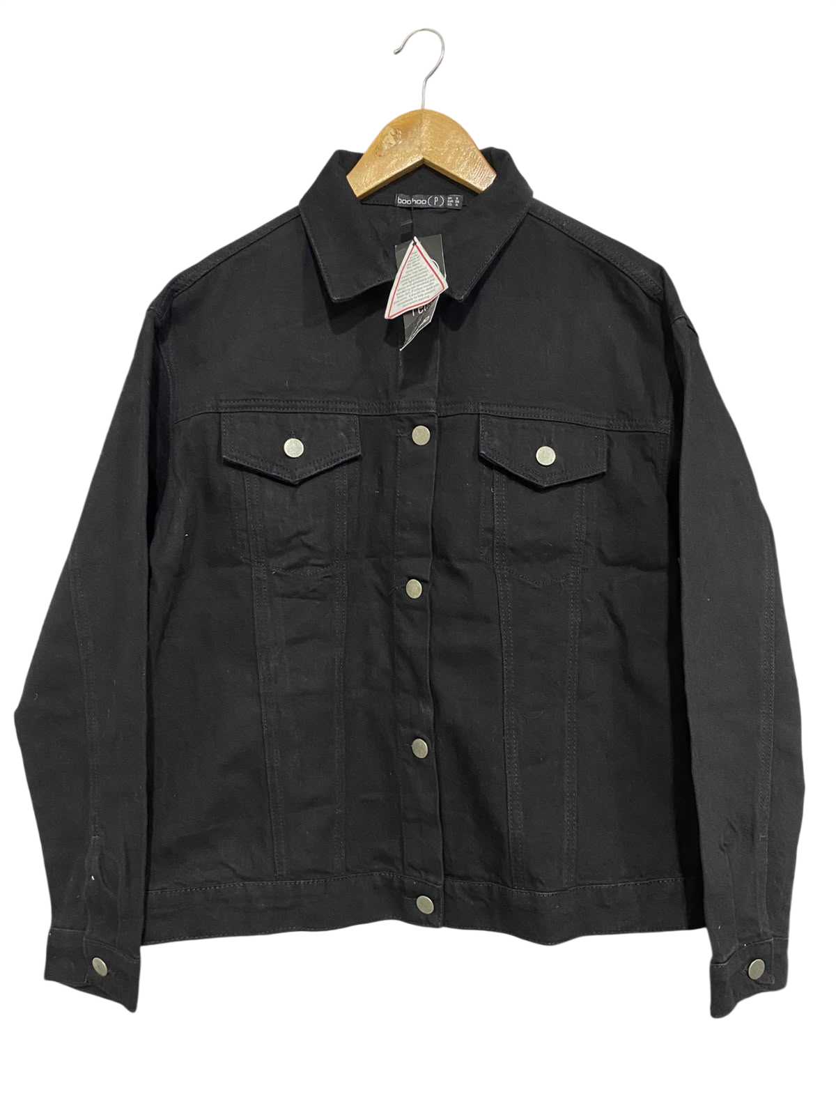 BOOHOO |S| BUST 21| A32| BLACK DENIM TECHNICAL UTILITY JACKET