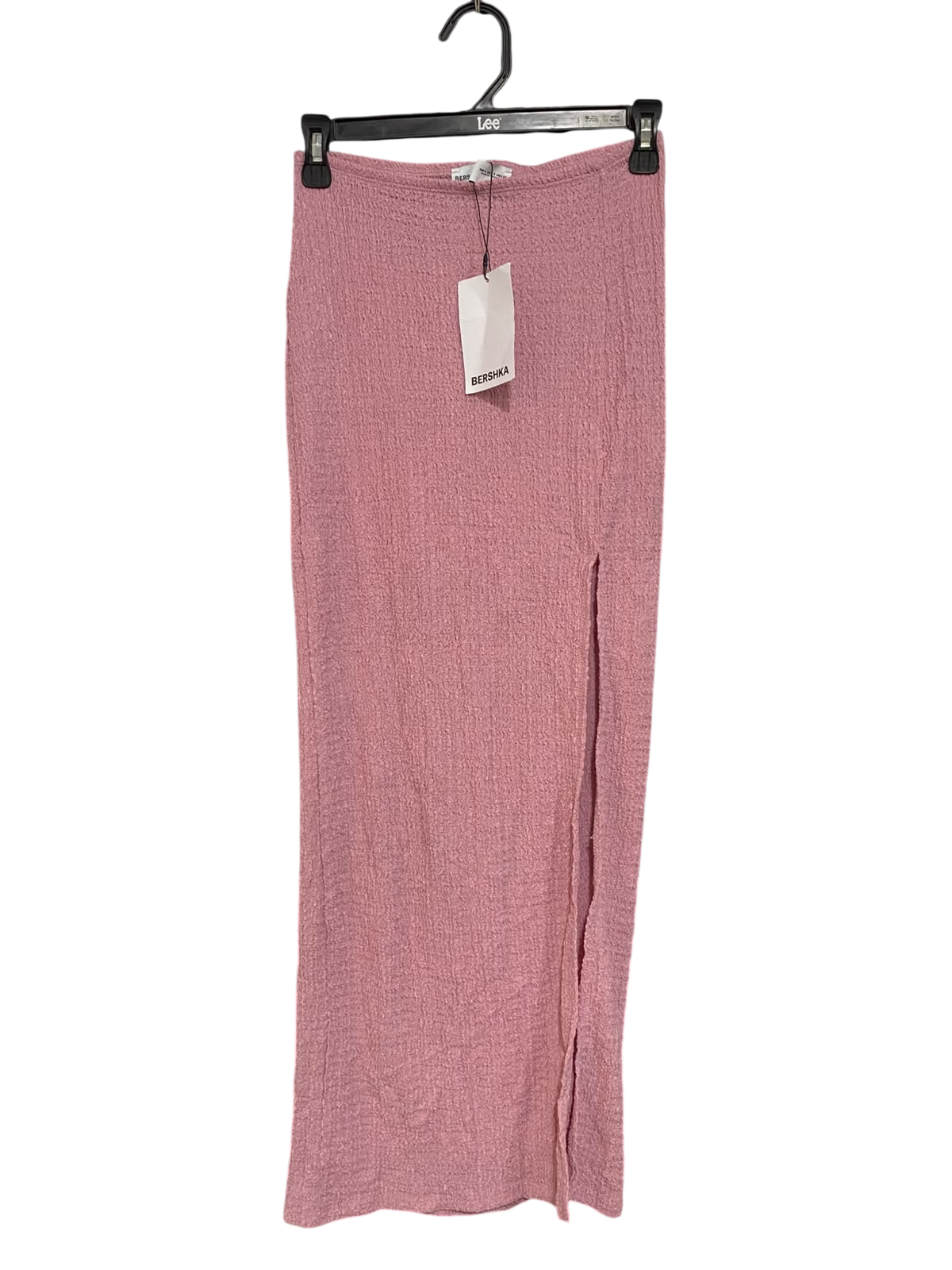 BARSHKA |S| WAIST 26| A32| DUSTY PINK BERSHKA SLIT-SIDE TEXTURED TECHNICAL UTILITY MAXI SKIRT