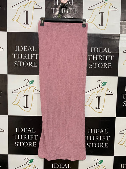 BARSHKA |S| WAIST 26| A32| DUSTY PINK BERSHKA SLIT-SIDE TEXTURED TECHNICAL UTILITY MAXI SKIRT