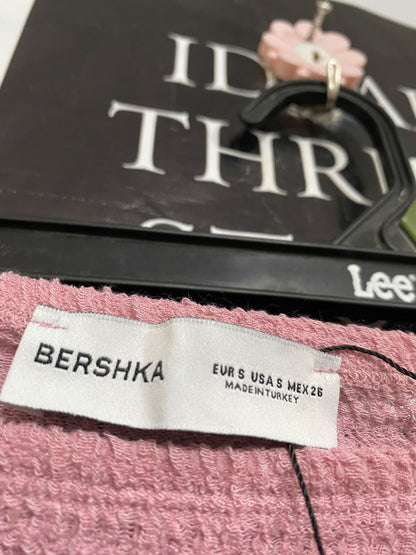 BARSHKA |S| WAIST 26| A32| DUSTY PINK BERSHKA SLIT-SIDE TEXTURED TECHNICAL UTILITY MAXI SKIRT
