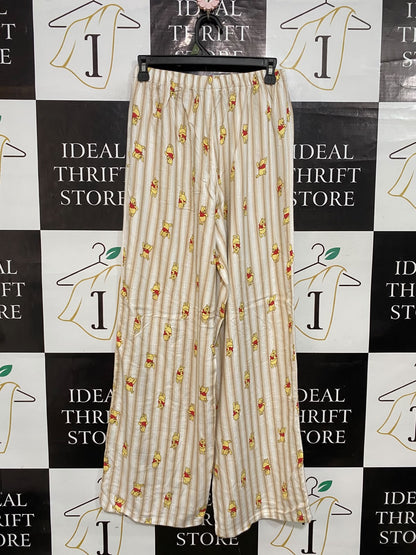 DISNEP |S| WAIST 26| A32| BEIGE STRIPED WINNIE THE POOH CHARACTER-PRINT TECHNICAL UTILITY TROUSERS
