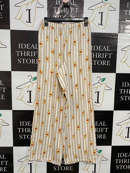 DISNEP |S| WAIST 26| A32| BEIGE STRIPED WINNIE THE POOH CHARACTER-PRINT TECHNICAL UTILITY TROUSERS