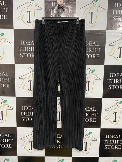 CORDELIA ST |L| WAIST 32| A32| BLACK PLEATED WIDE-LEG TECHNICAL UTILITY TROUSERS