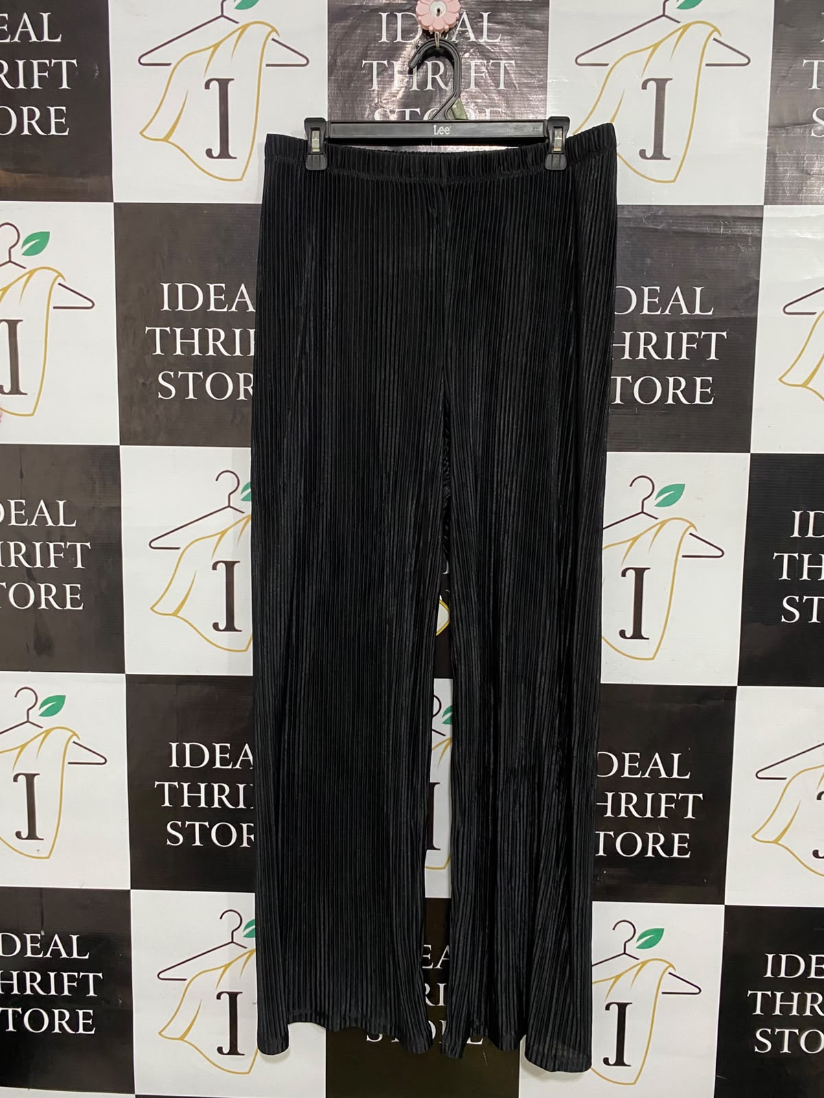 CORDELIA ST |L| WAIST 32| A32| BLACK PLEATED WIDE-LEG TECHNICAL UTILITY TROUSERS