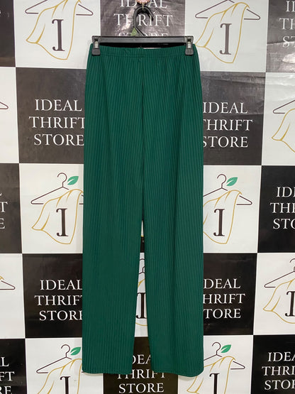 |S| WAIST 26| A32| EMERALD GREEN PLEATED WIDE-LEG TECHNICAL UTILITY TROUSERS