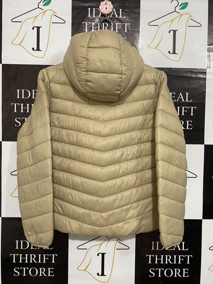 GEORGE |XL| BUST 20| A55| BEIGE QUILTED HOODED PUFFER TECHNICAL UTILITY JACKET