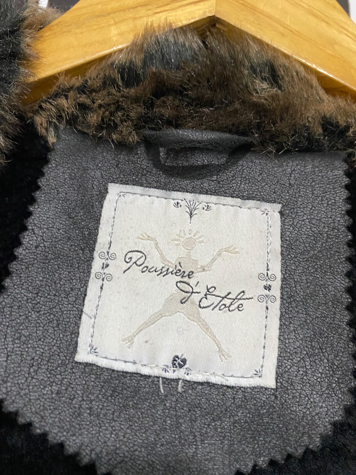 POUSSIERE & ELOTE |M| BUST 21| A55| DARK BROWN FAUX-SHEARLING FUR-TRIM BELTED TECHNICAL UTILITY TRENCH COAT