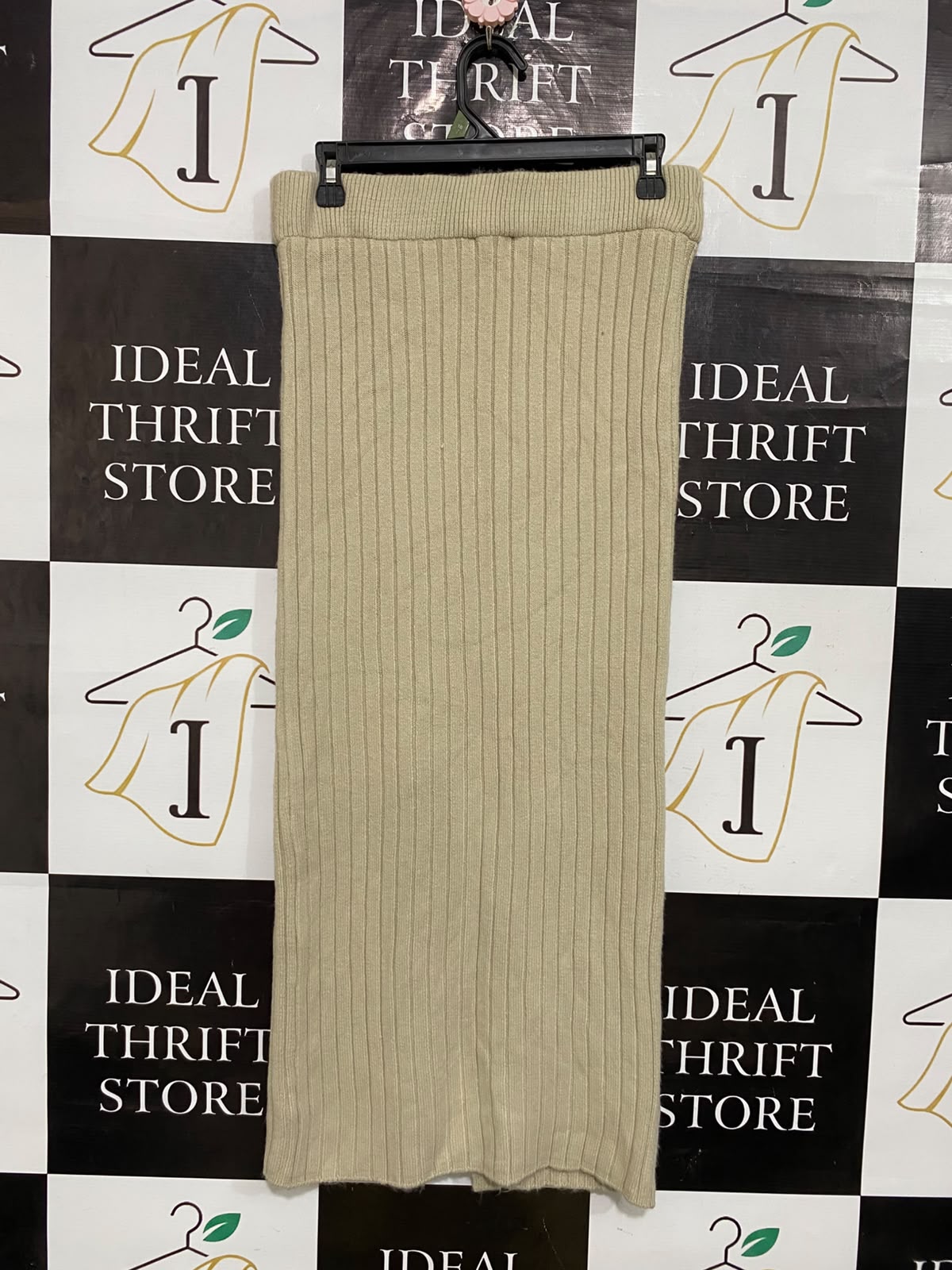 TOPSHOP |M| WAIST 30| A55| BEIGE RIBBED SLIT-HEM TECHNICAL UTILITY MIDI SKIRT