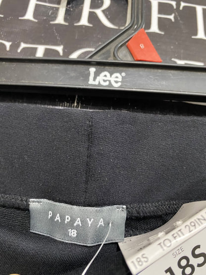 PAPAYA |XL| WAIST 36| A55| BLACK & WHITE SIDE-STRIPE WIDE-LEG TECHNICAL UTILITY TROUSERS