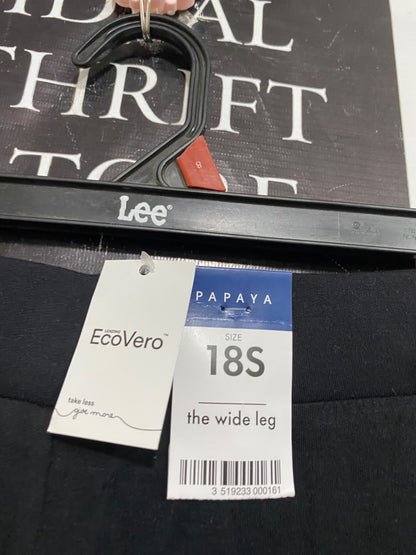 PAPAYA |XL| WAIST 36| A55| BLACK & WHITE SIDE-STRIPE WIDE-LEG TECHNICAL UTILITY TROUSERS