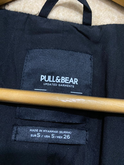 PULL & BEAR |S| BUST 22| A22| CAMEL WOOL-BLEND TECHNICAL UTILITY OVERCOAT