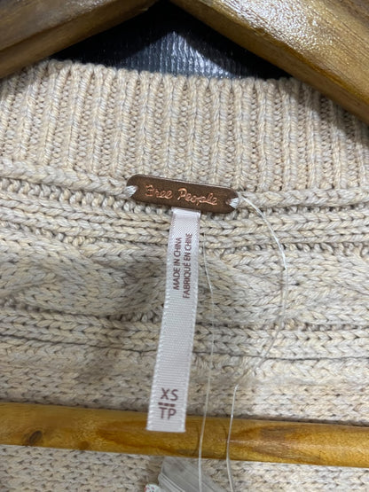 FREE PEOPLE |L| BUST 19| A55| BEIGE CABLE-KNIT CROPPED TECHNICAL UTILITY CARDIGAN