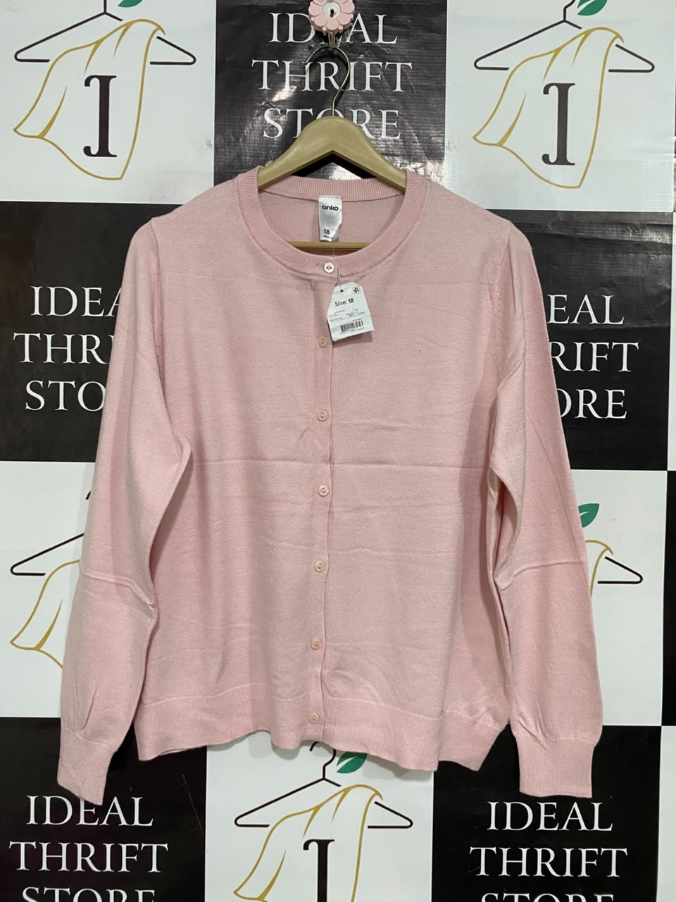 ANKO |L| BUST 21| A55| SOFT PINK BUTTON-DOWN TECHNICAL UTILITY CARDIGAN