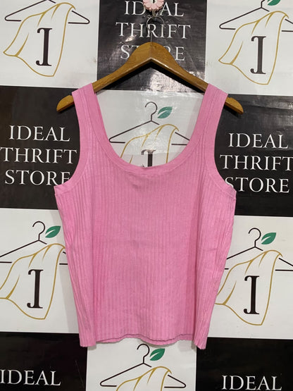 ANKO |M| BUST 18| A55| PINK RIBBED TANK TOP TECHNICAL UTILITY BASIC