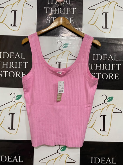 ANKO |M| BUST 18| A55| PINK RIBBED TANK TOP TECHNICAL UTILITY BASIC