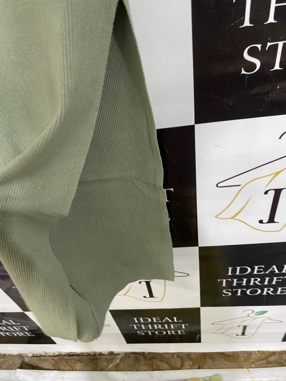 PERFECT STRANGER |S| BUST 10| A55| SAGE GREEN RIBBED RACERBACK TECHNICAL UTILITY MIDI DRESS