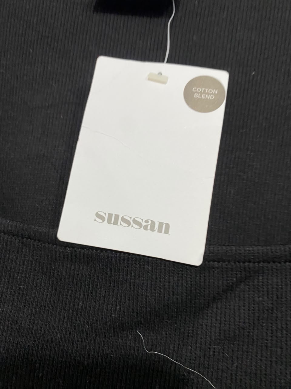 SUSSAN |XL| BUST 18| A55| BLACK SQUARE-NECK LONG-SLEEVE TECHNICAL UTILITY TOP