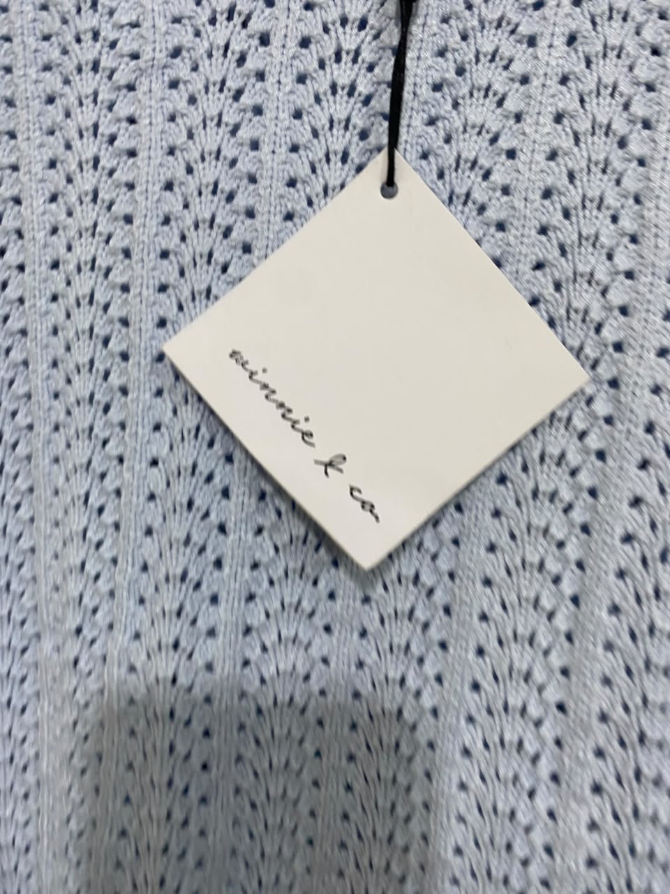 MINNIR & CO |M/L| BUST 20| A55| LIGHT BLUE OPEN-KNIT TIE-WAIST TECHNICAL UTILITY DRESS