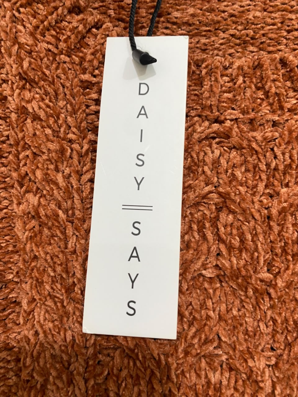 DAISY SAYS |M| BUST 21| A55| RUST CABLE-KNIT CROPPED TECHNICAL UTILITY SWEATER