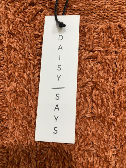 DAISY SAYS |M| BUST 21| A55| RUST CABLE-KNIT CROPPED TECHNICAL UTILITY SWEATER