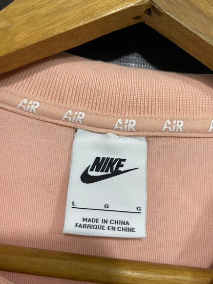 NIKE |L| BUST 21| A55| PEACH SHORT-SLEEVE HALF-ZIP TECHNICAL UTILITY CROP TOP