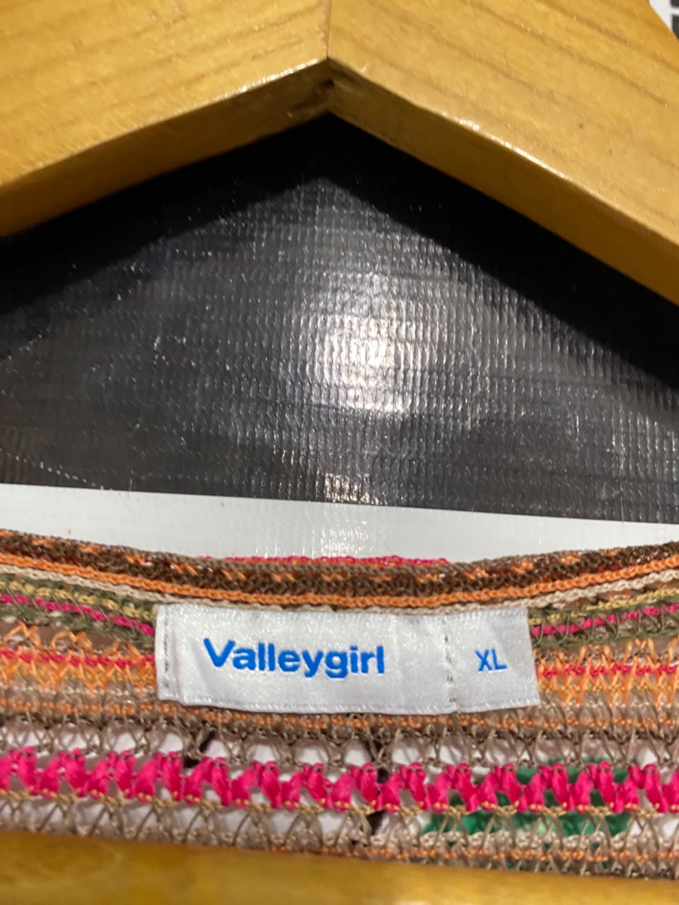 VALLEY GIRL |XL| BUST 17| A54| MULTICOLOR STRIPED OPEN-KNIT TECHNICAL UTILITY CROPPED CARDIGAN