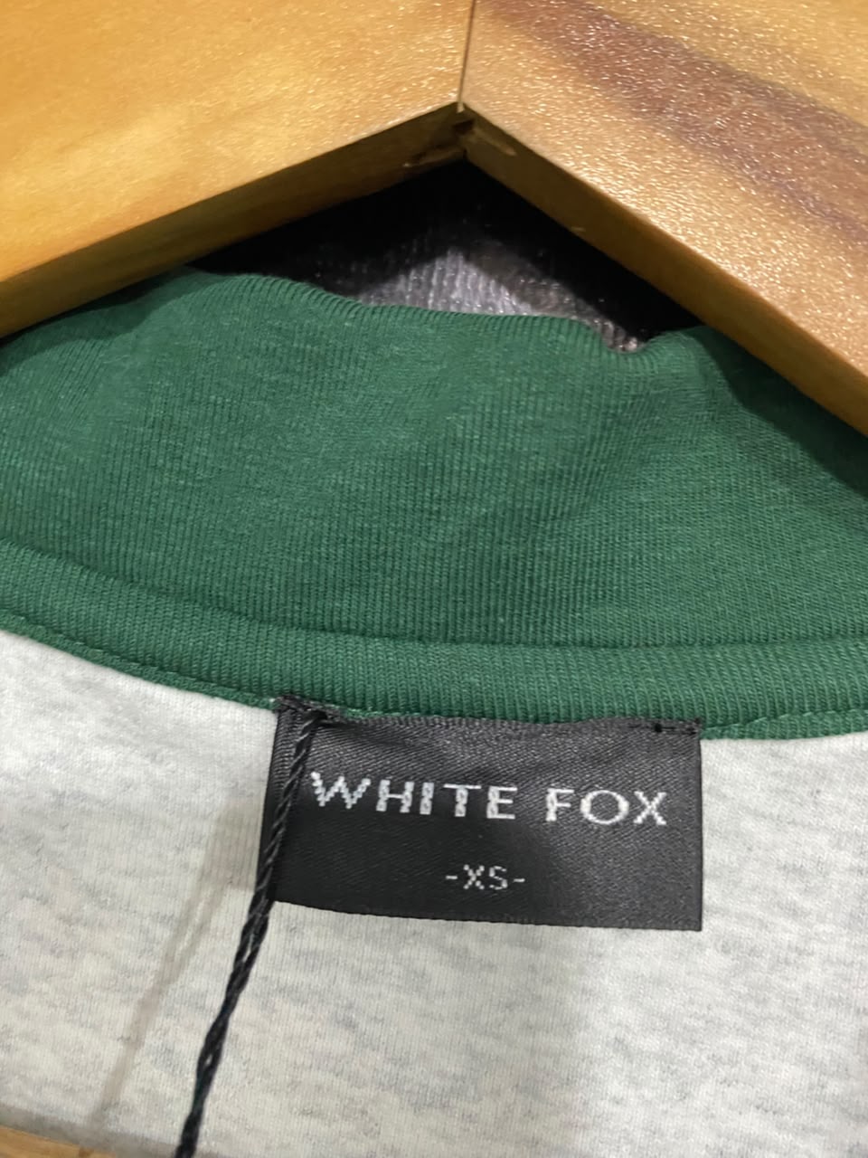 WHITE FOX |XS| BUST 16| A54| GREY AND GREEN SHORT-SLEEVE COLLARED TECHNICAL UTILITY TEE