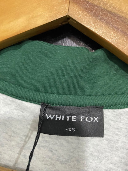 WHITE FOX |XS| BUST 16| A54| GREY AND GREEN SHORT-SLEEVE COLLARED TECHNICAL UTILITY TEE