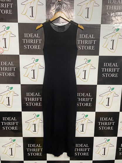 ZARA |L| BUST 14| A54| BLACK SLEEVELESS TECHNICAL UTILITY MAXI DRESS