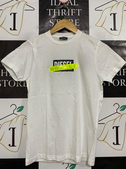 DIESEL |M| BUST 17| A54| WHITE LOGO SHORT-SLEEVE TECHNICAL UTILITY T-SHIRT