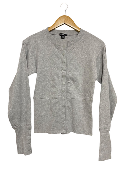 BOOHOO |S| BUST 16| A55| GREY SNAP-FRONT TECHNICAL UTILITY CARDIGAN