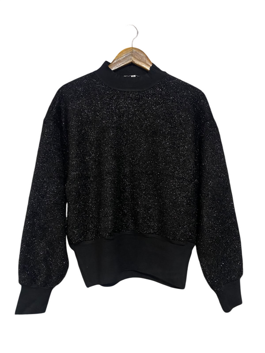 HAMMOCK & VINE |M| BUST 23| A56| BLACK SHIMMER MOCK-NECK TECHNICAL UTILITY SWEATER