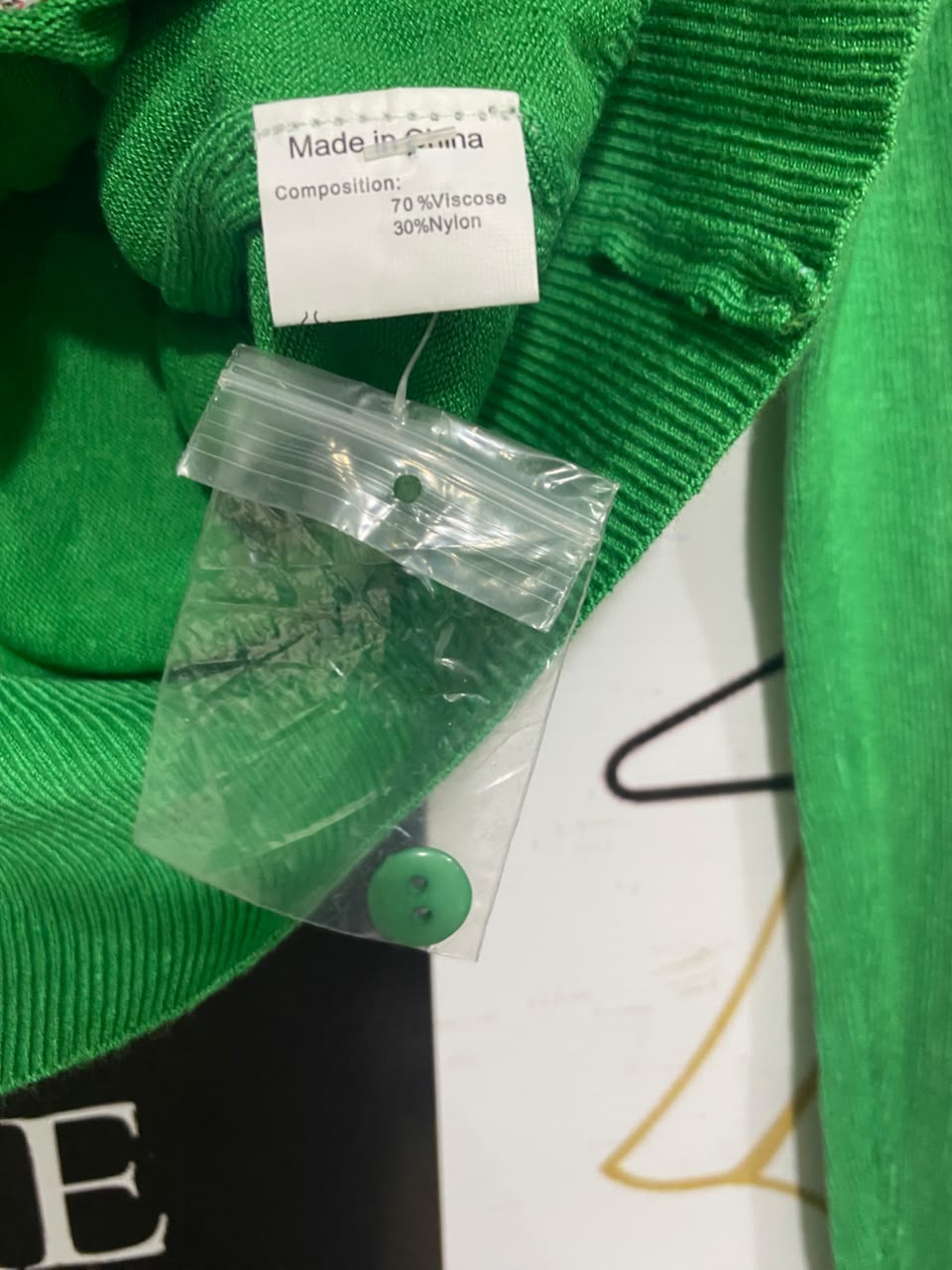 MISS JOLIE |S| BUST 16| A56| GREEN EMBROIDERED SHOE-MOTIF TECHNICAL UTILITY CARDIGAN