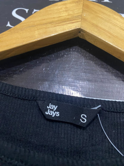 JAY JAYS |S| BUST 14| A56| BLACK SHORT-SLEEVE RIBBED TECHNICAL UTILITY T-SHIRT