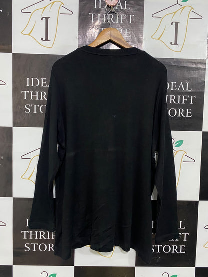 CITY COLLECTION |XL| BUST 26| A56| BLACK V-NECK BUTTON-DOWN TECHNICAL UTILITY CARDIGAN