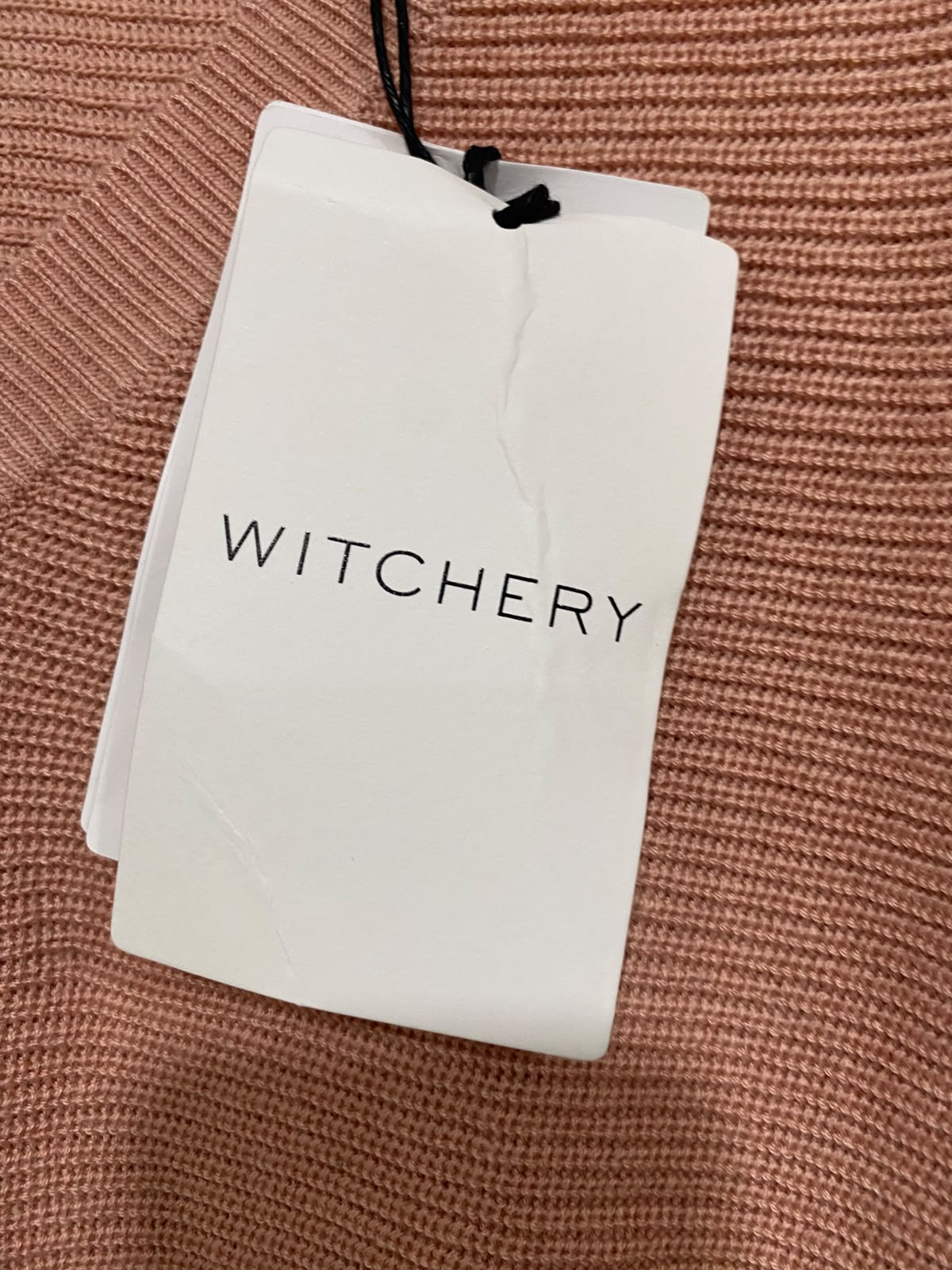 WITCHERY |S| BUST 18| A56| DUSTY PINK V-NECK BALLOON-SLEEVE TECHNICAL UTILITY SWEATER