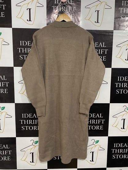 UNIQLO |S| BUST 19| A56| TAUPE MOCK-NECK TECHNICAL UTILITY KNIT DRESS